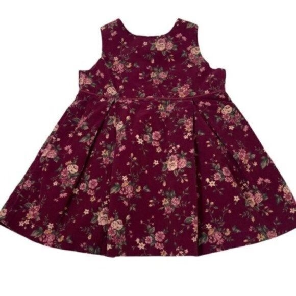 RALPH Lauren floral corduroy sleeveless dress size 3T - Picture 2 of 6